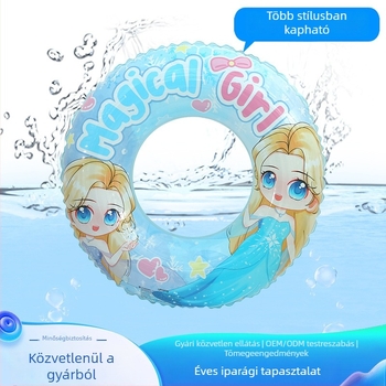 Gyerekeknek készült úszókarika karikatúra figurával, vastagított hónaljtámasz – nyári vízi tevékenységekhez