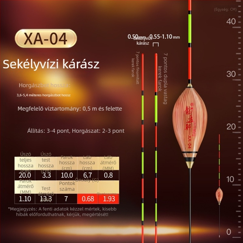 Nano sodródó úszó jég- és sekélyvízi horgászathoz