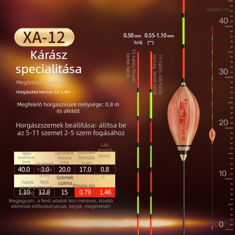 Nano sodródó úszó jég- és sekélyvízi horgászathoz