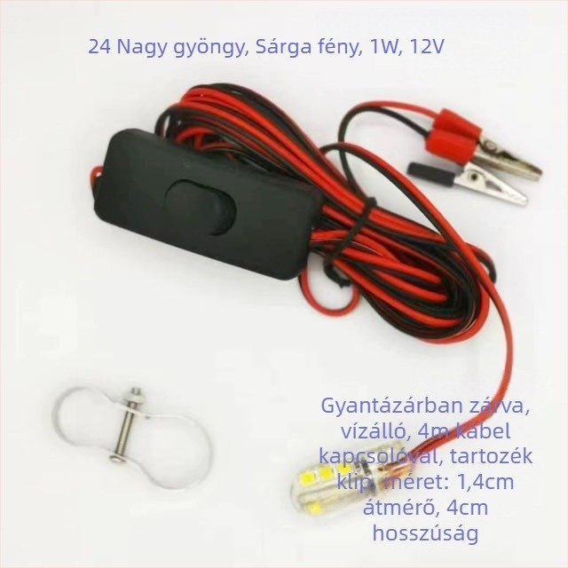 Víz alatti halászati lámpa - LED, 12V, vízálló, nagy fényerő