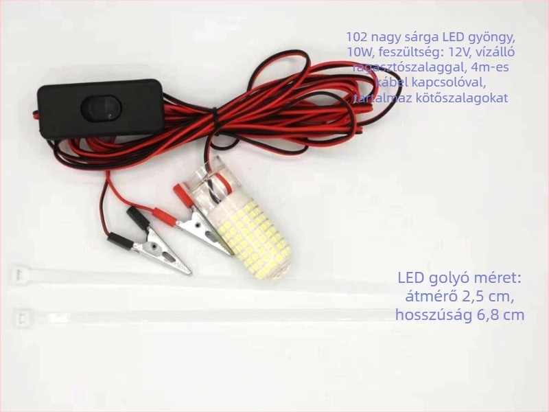 Víz alatti halászati lámpa - LED, 12V, vízálló, nagy fényerő