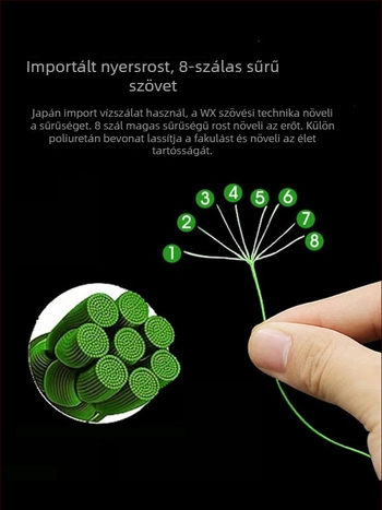 8-szálas fonott PE fő horgász zsinór, 10–80 lb