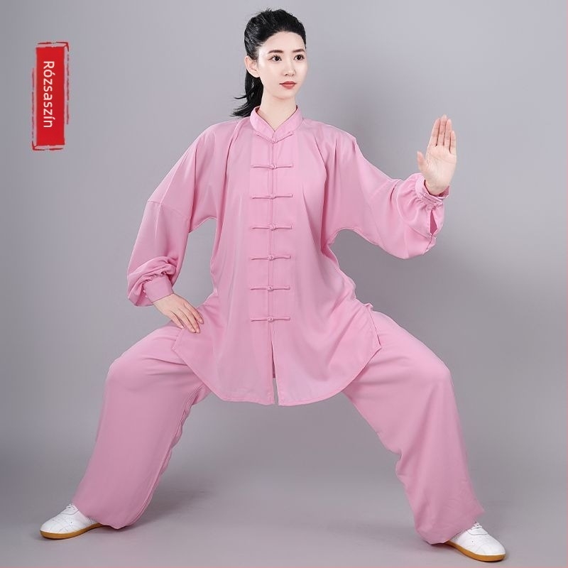 Taiji edzőruha idős férfiaknak, bő szabású, hosszú és rövid ujjú, egész éves teljesítményruha (Lycra-vinylon anyag, len bevonattal)