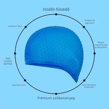Felnőtt szilikon úszósapka, pöttyös mintával, úszáshoz