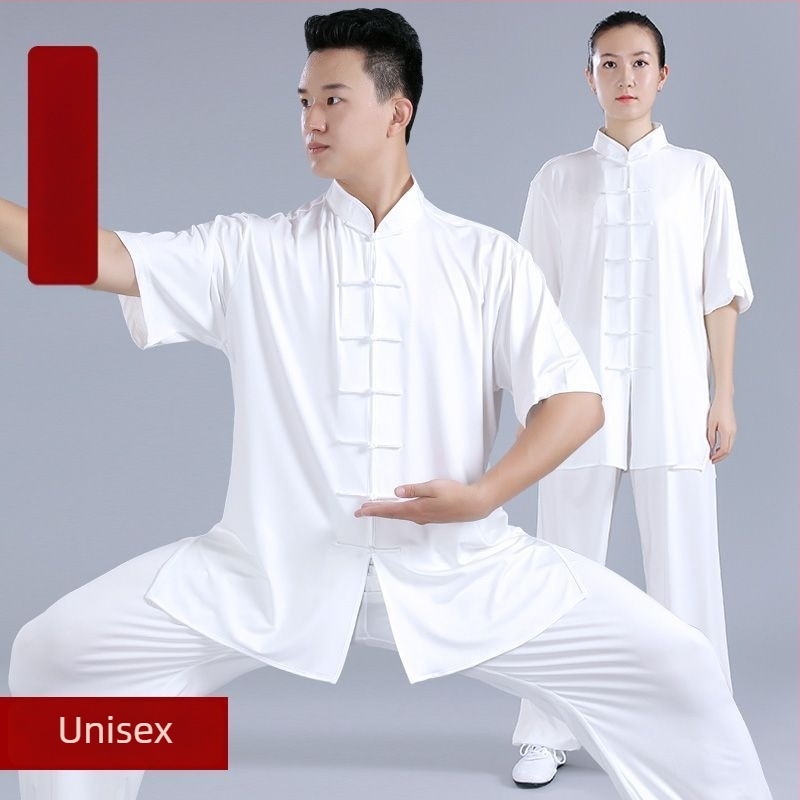 Tai Chi ruházat nőknek és férfiaknak, nyári gyakorló készlet, kínai stílusú előadásruha