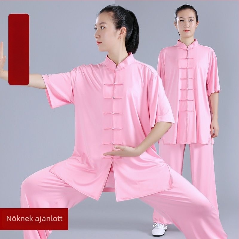 Tai Chi ruházat nőknek és férfiaknak, nyári gyakorló készlet, kínai stílusú előadásruha