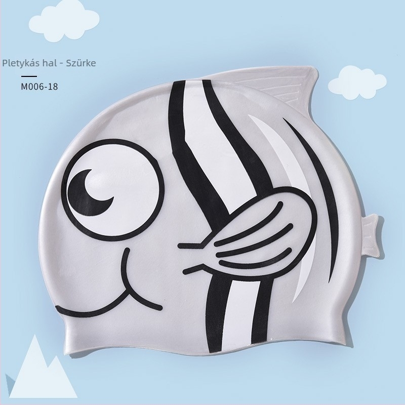 Gyerekeknek szánt szilikon úszósapka aranyhal mintával, vízálló, magas rugalmasságú, hosszú hajhoz ideális