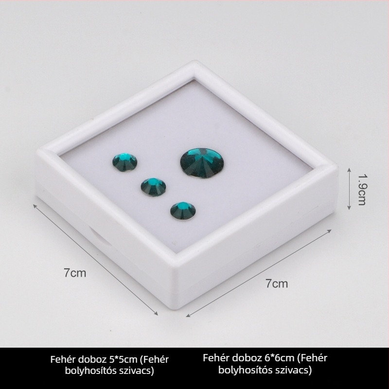 Ékszer kiállító doboz, átlátszó műanyag, porálló, 1 szint