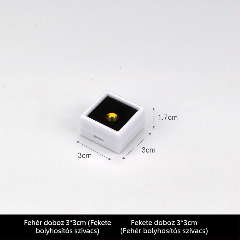 Ékszer kiállító doboz, átlátszó műanyag, porálló, 1 szint