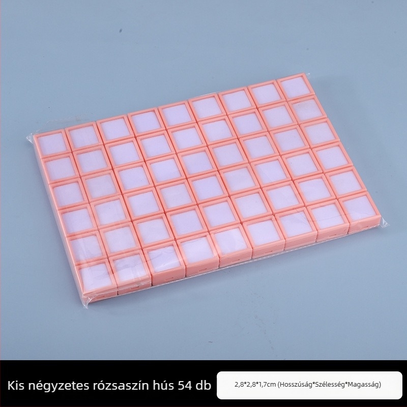 Ékszer kiállító doboz, átlátszó műanyag, porálló, 1 szint