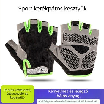Félujjas kerékpáros kesztyűk, uniszex, felnőttek, nylon, kopásálló