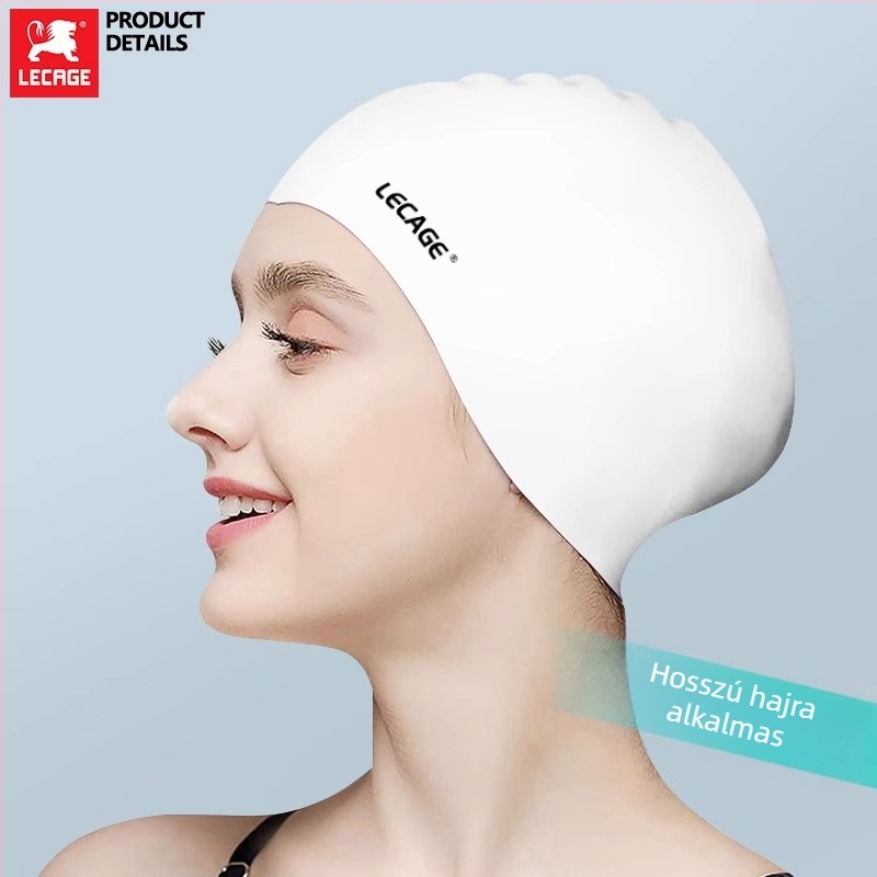 Úszósapka, szilikon, vízálló, hosszú hajhoz, felnőtteknek