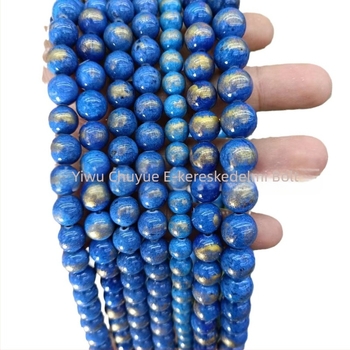 Aranyozott tónusú körkörös természetes kő gyöngyök, 8 mm, achát és jade gyöngyök, szabad gyöngyök DIY karkötőkhöz