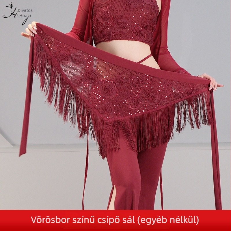 Belly dance jelmez szett 3D pailettes virággal, kristályos pamut és háló, fő anyag spandex, 2023 nyár, 25–29 éves nőknek