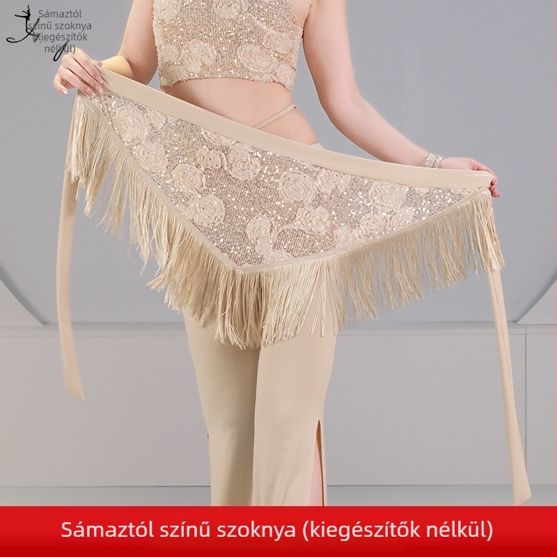 Belly dance jelmez szett 3D pailettes virággal, kristályos pamut és háló, fő anyag spandex, 2023 nyár, 25–29 éves nőknek