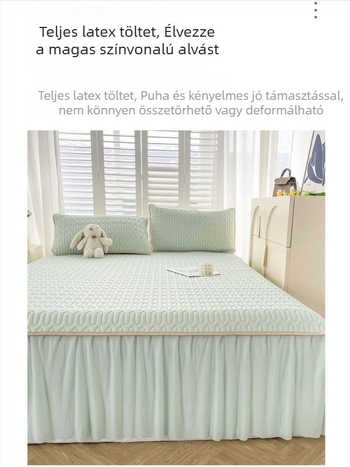 3 részes latex hűtő matrac készlet ágynak (természetes latex; latex tartalom 90%+; nyomtatott szövet; univerzális stílus; testreszabás nélkül)