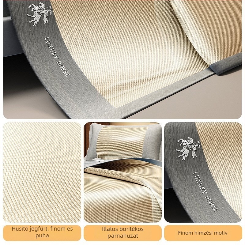 Viskóz rostból készült ágymatrac ice silk bevonattal, modern letisztult stílus, ice silk mat, minősített termék