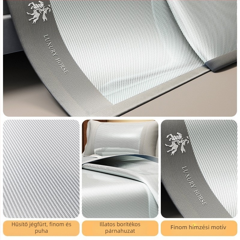 Viskóz rostból készült ágymatrac ice silk bevonattal, modern letisztult stílus, ice silk mat, minősített termék