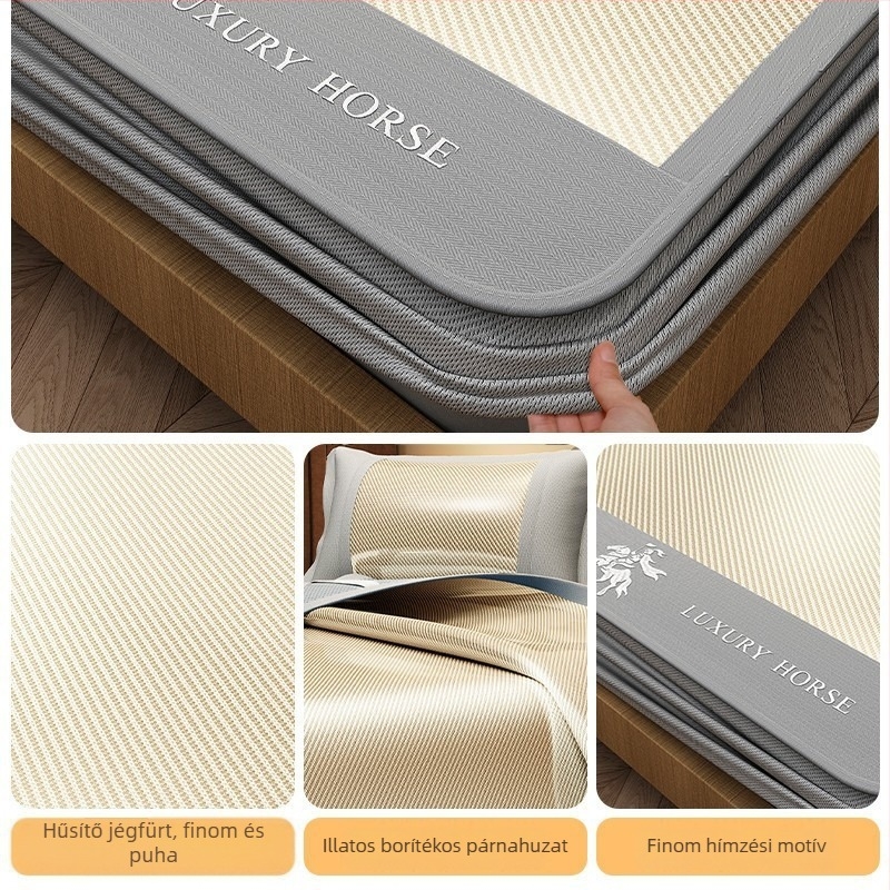 Viskóz rostból készült ágymatrac ice silk bevonattal, modern letisztult stílus, ice silk mat, minősített termék