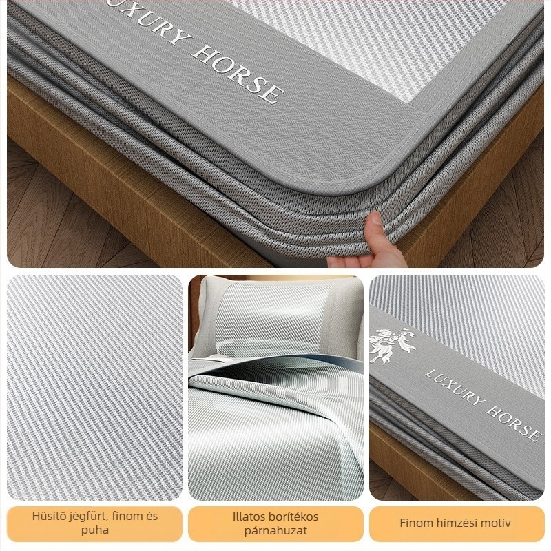 Viskóz rostból készült ágymatrac ice silk bevonattal, modern letisztult stílus, ice silk mat, minősített termék