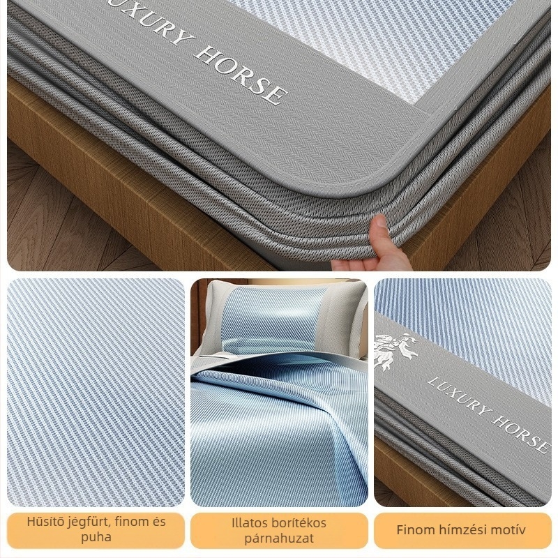 Viskóz rostból készült ágymatrac ice silk bevonattal, modern letisztult stílus, ice silk mat, minősített termék