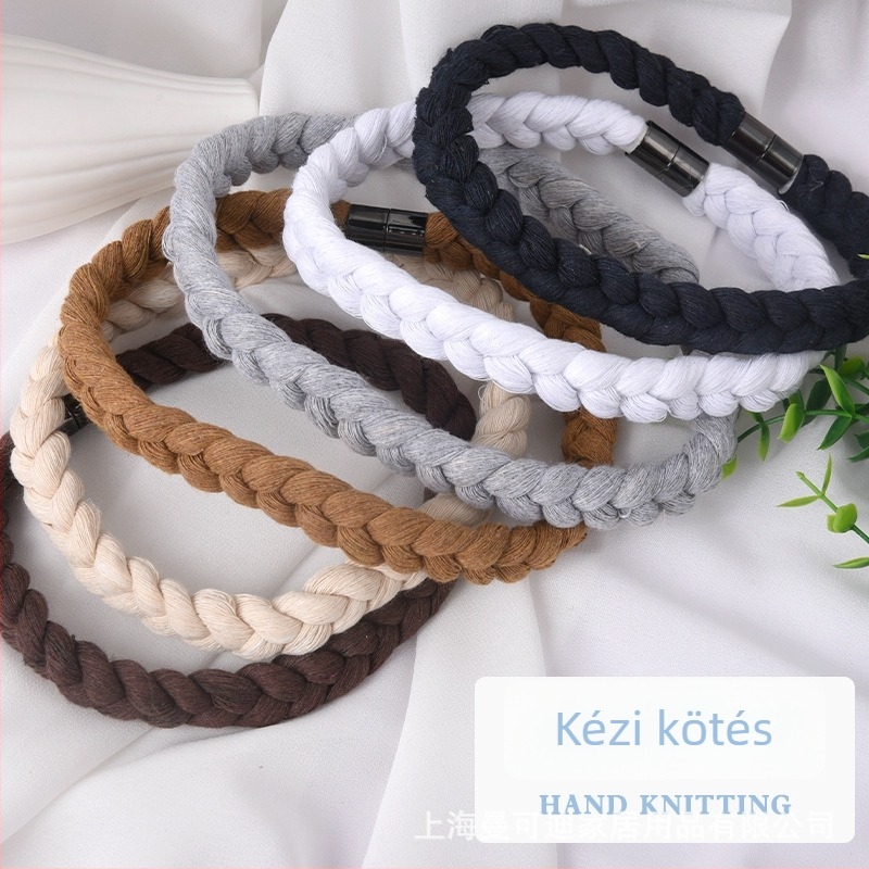 Nordic stílusú függönykötők, kézzel szőtt csavart pántok, poliészter-pamut anyag, Ming qian, testreszabás elérhető