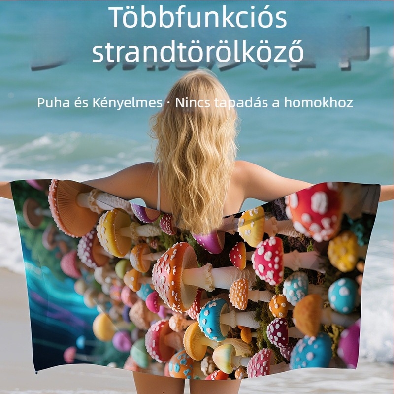 Strand törölköző, mikroszálas, nyomtatott, személyre szabható (200–300 g; 288d szál)
