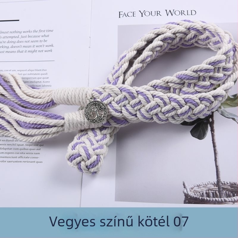 Függönyökhöz pántok tassellákkal, kézzel szőtt vastag kötélből, anyag: szövet, egyszerű, modern stílus