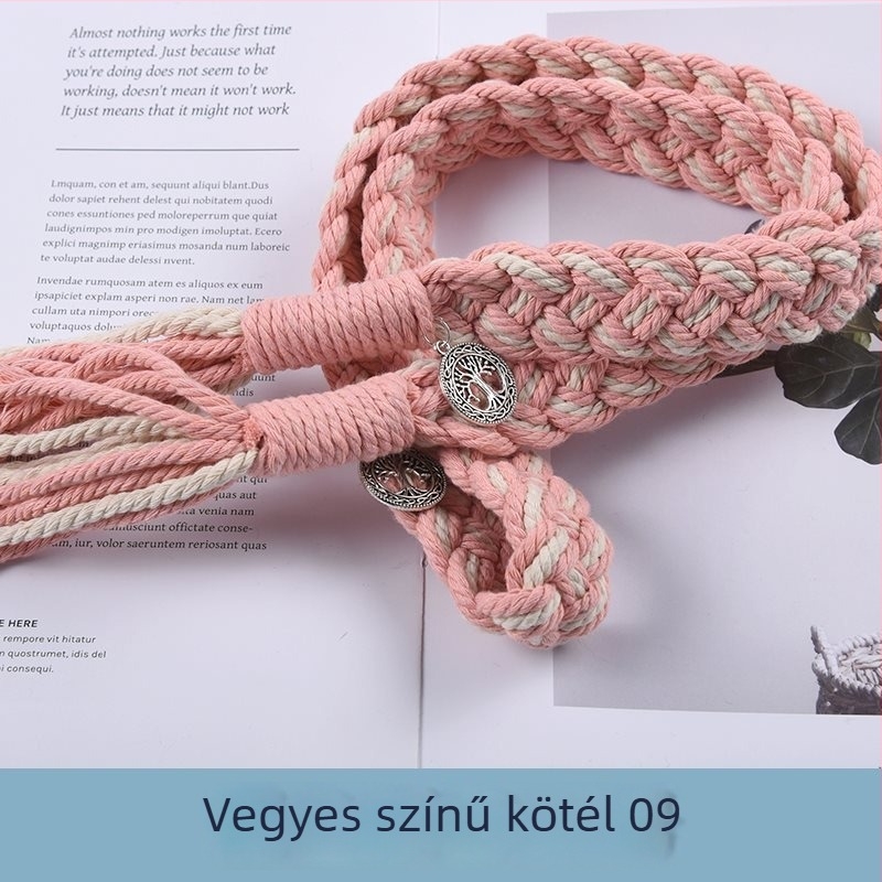 Függönyökhöz pántok tassellákkal, kézzel szőtt vastag kötélből, anyag: szövet, egyszerű, modern stílus