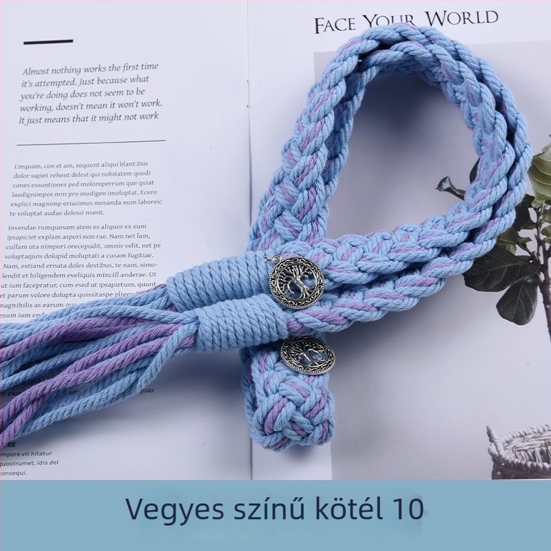 Függönyökhöz pántok tassellákkal, kézzel szőtt vastag kötélből, anyag: szövet, egyszerű, modern stílus