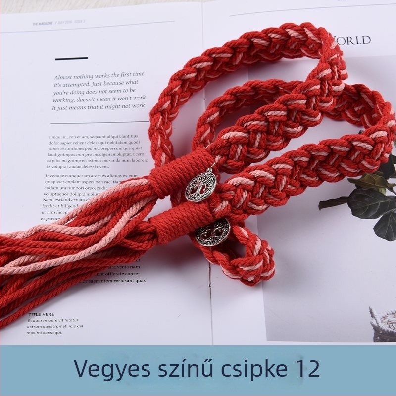 Függönyökhöz pántok tassellákkal, kézzel szőtt vastag kötélből, anyag: szövet, egyszerű, modern stílus