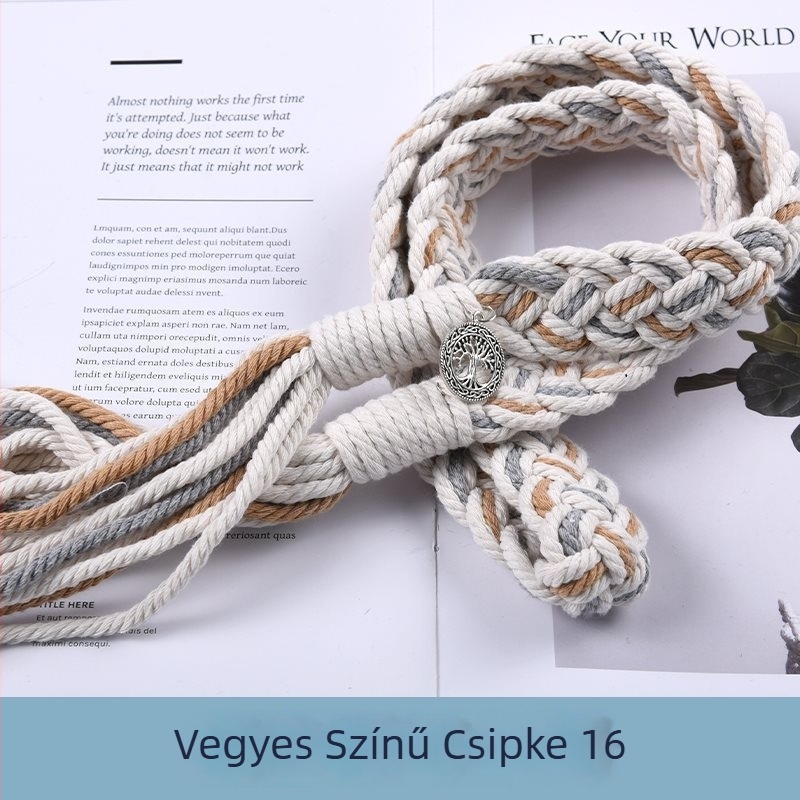 Függönyökhöz pántok tassellákkal, kézzel szőtt vastag kötélből, anyag: szövet, egyszerű, modern stílus