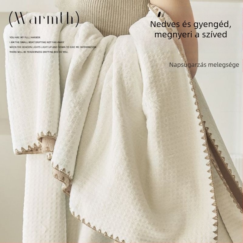 Törölköző pléd — pamut, 800–999 g, minden évszakban használható, modern minimalista stílus