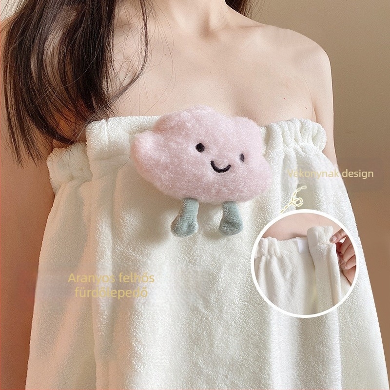 Pamut fürdőköntös mellkas körbefogó dizájn - gyorsan száradó, uniszex, nedvszívó, őszi használat