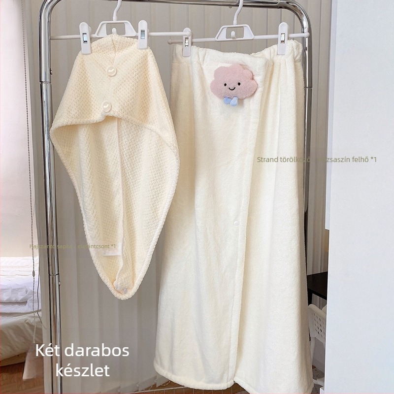 Pamut fürdőköntös mellkas körbefogó dizájn - gyorsan száradó, uniszex, nedvszívó, őszi használat