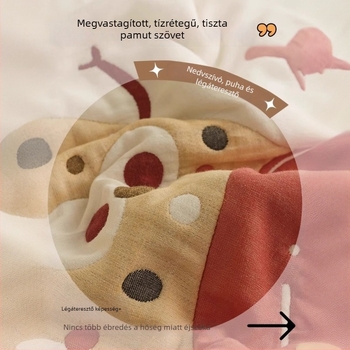 Tízréteg géz takaró törölköző, 100% pamutból, nyárra, kanapéra, rajzfilm mintával