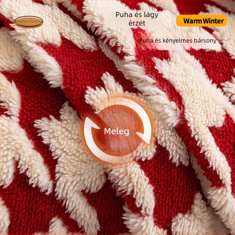 Háromüléses kanapé törölköző — Shu bársony, Houndstooth mintázat, minimalistikus modern stílus, huzat/védő takaró kanapéhoz