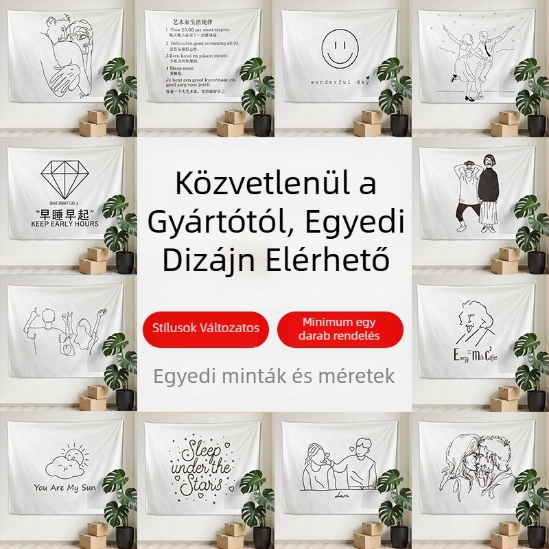 Testreszabható téglalap alakú falikárpit kollégiumi szobába — minimalist poliészter