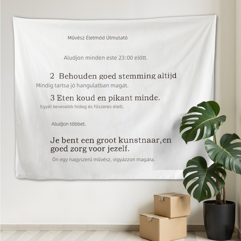 Testreszabható téglalap alakú falikárpit kollégiumi szobába — minimalist poliészter