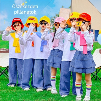 Gyerekeknek szóló hip-hop előadási ruházat, 100% pamut, őszi szezonra, 8 évesnél idősebbeknek