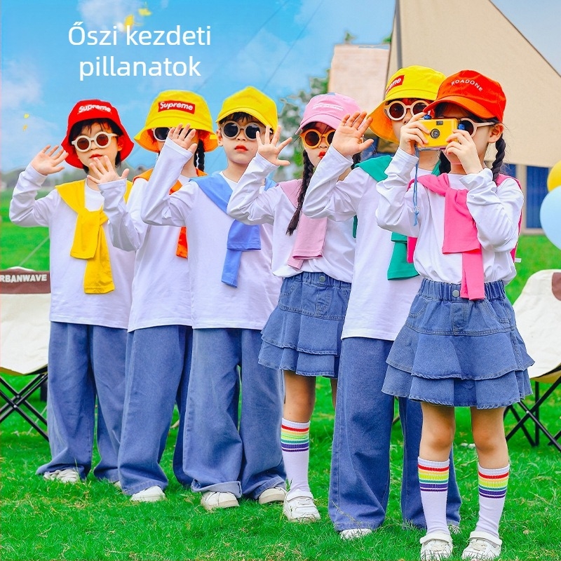 Gyerekeknek szóló hip-hop előadási ruházat, 100% pamut, őszi szezonra, 8 évesnél idősebbeknek