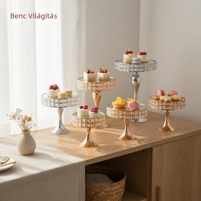 Original üveg tortaállvány desszertasztalhoz, karácsonyi dekoráció, stílus 1073098860