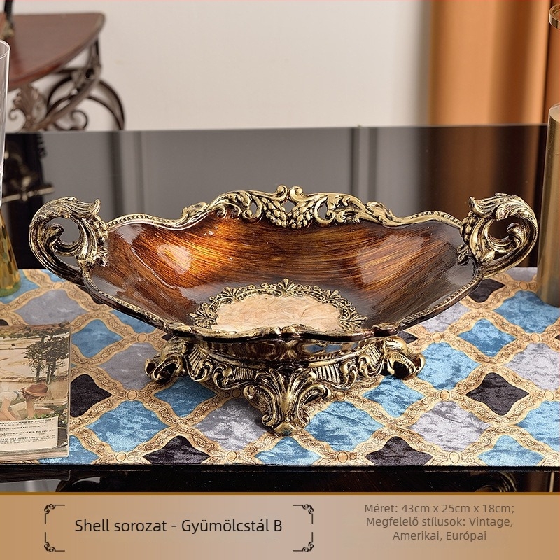 Európai stílusú gyanta gyümölcstál dekorációs készlettel zsebkendőtartóval, testreszabás elérhető