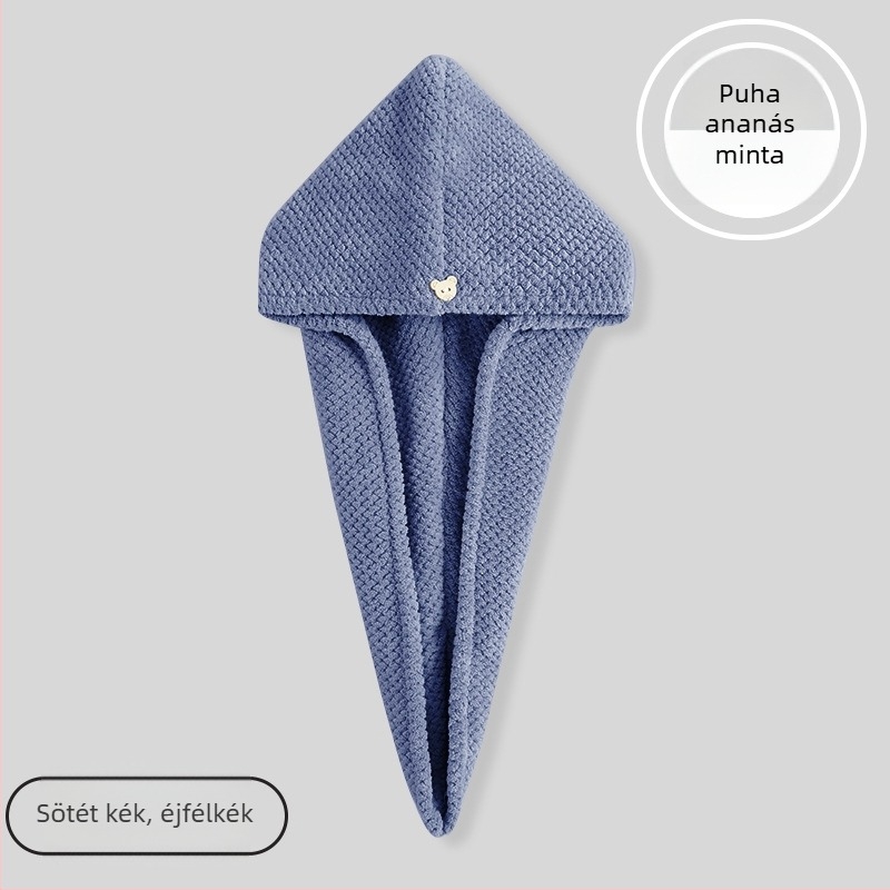 Női hajszárító sapka, ananász mintával, kettős rétegű, mikroszálas 150D, hímzett és felvarrt szegéllyel