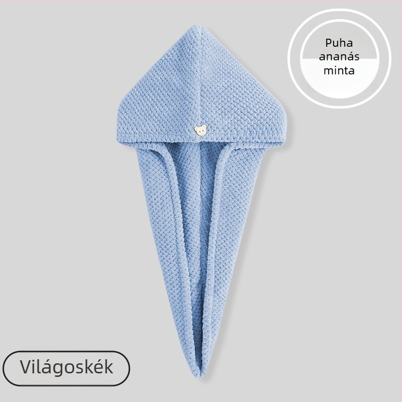 Női hajszárító sapka, ananász mintával, kettős rétegű, mikroszálas 150D, hímzett és felvarrt szegéllyel