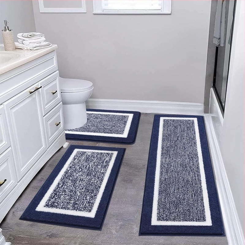 3 darabos padlómatta készlet mesterséges kasmírral, konyhához és fürdőszobához, folt- és kopásálló, porálló