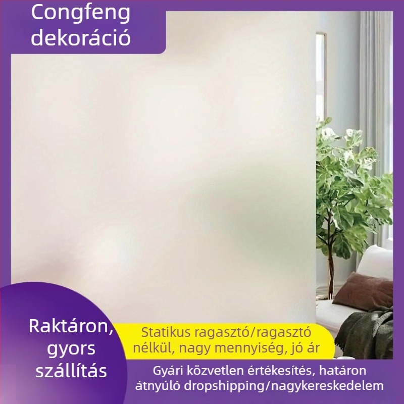 Elektrosztatikus, ragasztó nélküli ablakvédő fólia magánélet védelmére, szigetelő fólia, üvegfólia, kis tekercsek