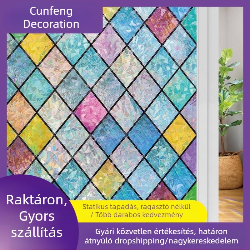 Elektrosztatikus, ragasztó nélküli ablakvédő fólia magánélet védelmére, szigetelő fólia, üvegfólia, kis tekercsek