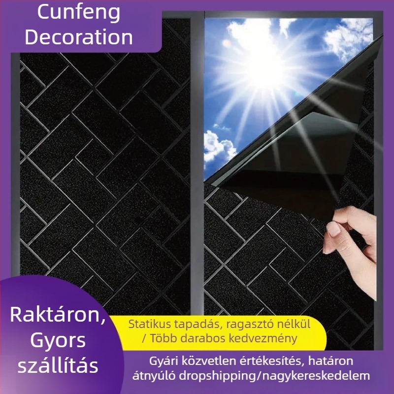 Elektrosztatikus, ragasztó nélküli ablakvédő fólia magánélet védelmére, szigetelő fólia, üvegfólia, kis tekercsek