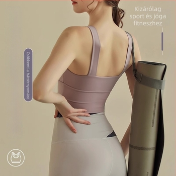 Női sportmelltartó edzéshez - teljes kosár, vastag formázott kosár, rögzített dupla vállpántok, fő anyag 80% nylon, bélés 80%
